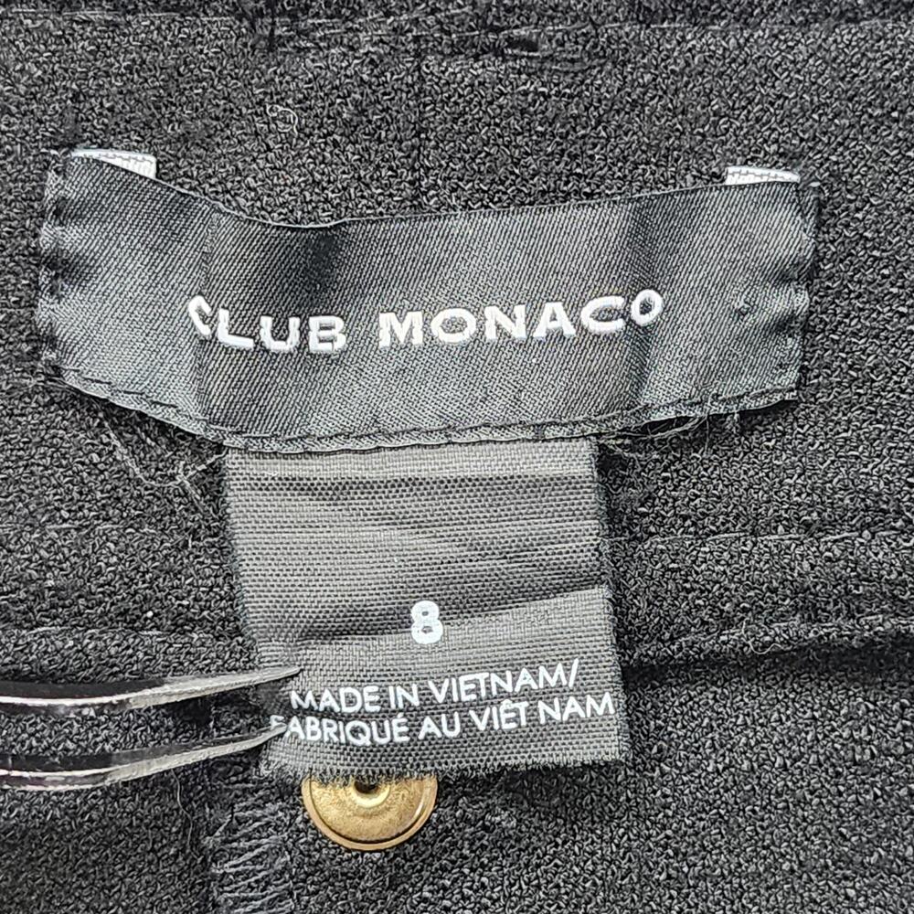 Club Monaco Pants Womens 8 Black Petrah Cropped Split Hem Stretch Preppy Office - Picture 5 of 13